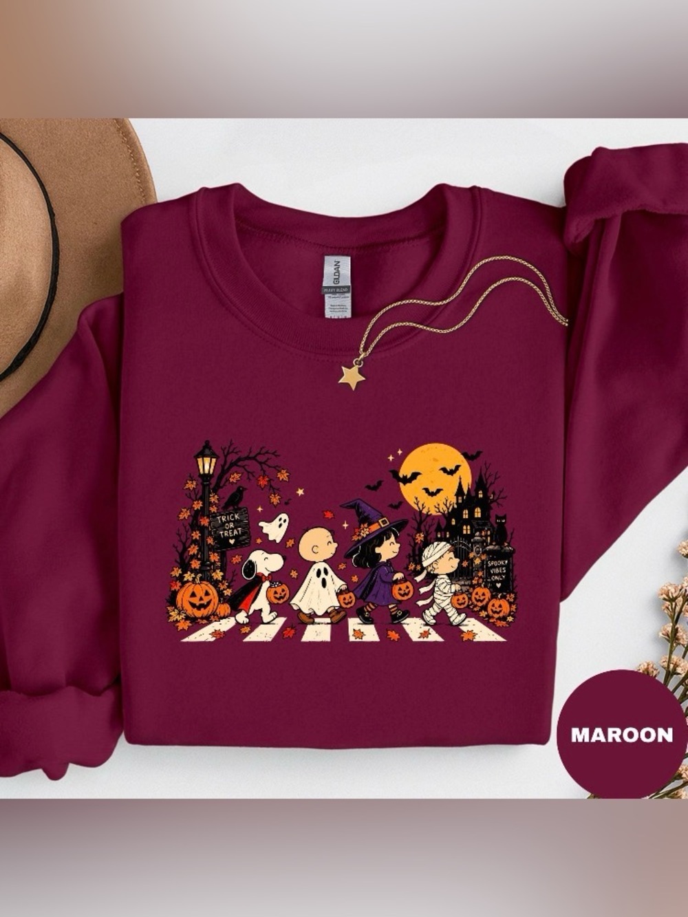 Spooky Abbey Road Sweatshirt, Snoopy Charlie Brown Trick or Treat T-Shirt